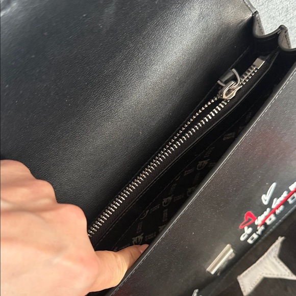 Pinko Black Crossbody Bag with Red and White Accents new - Picture 2 of 3